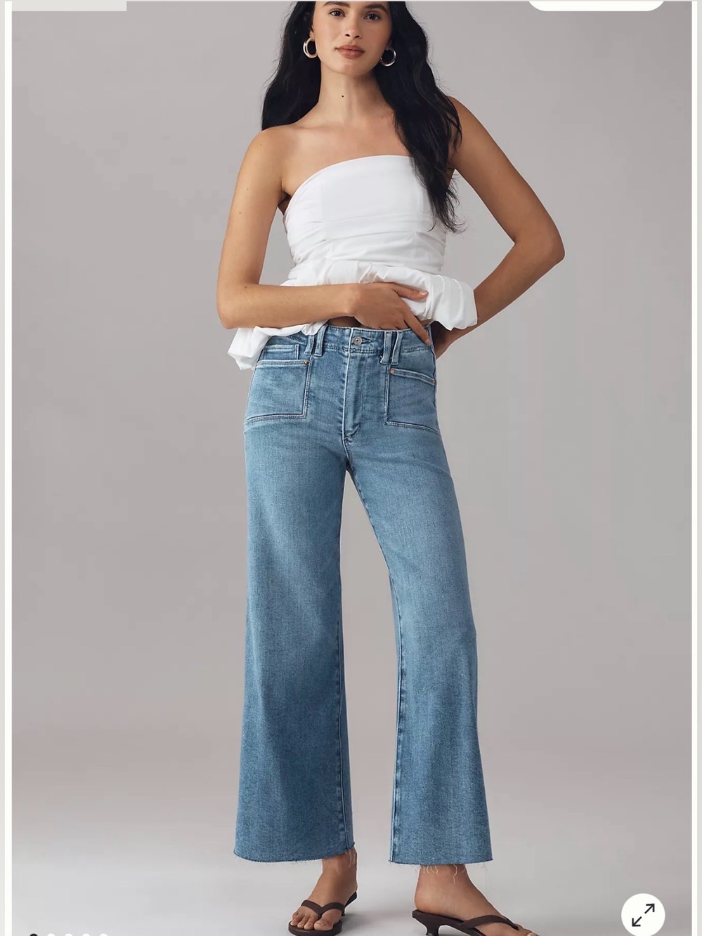 PAIGE Anessa High-Rise Crop Wide-Leg Jeans in BEBOP